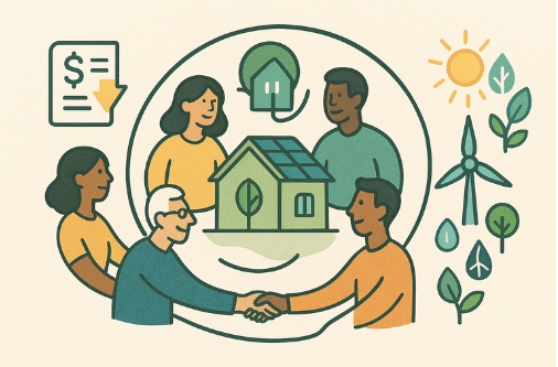 Graphic showing members of an energy club