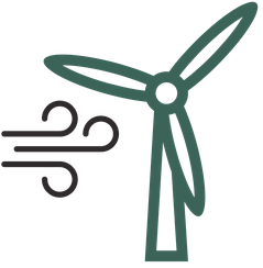 Graphic showing a wind turbine