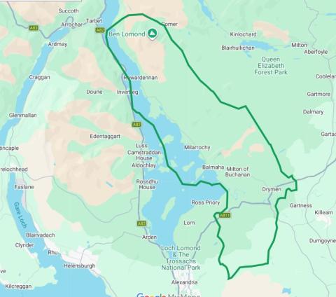 Map of area covered by the Energy Club