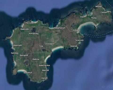 Google maps image of Tiree