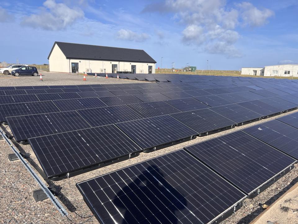 Photo of a ground mounted solar array